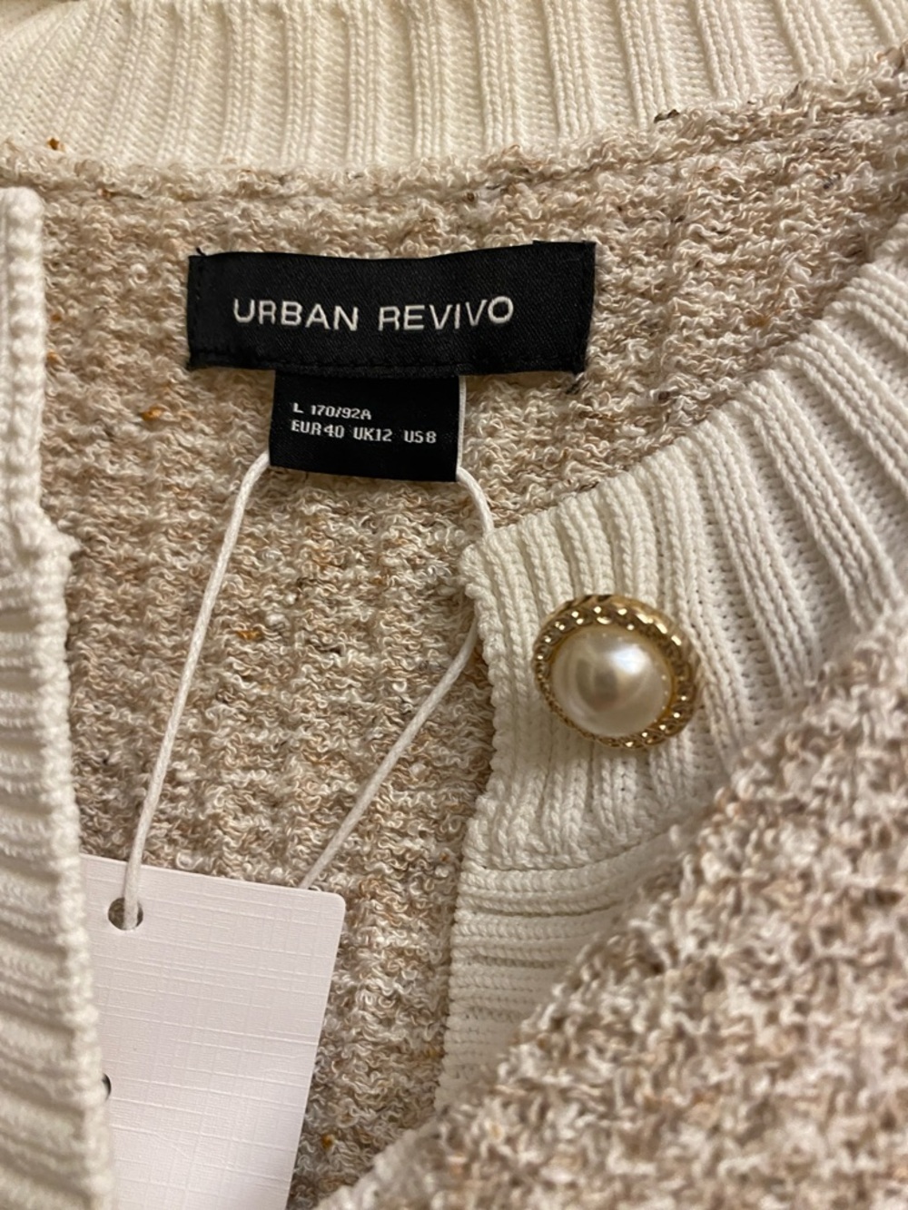 NWT Urban Revivo Women's Contrast Trim Cardigan Sweater L - Picture 3 of 5